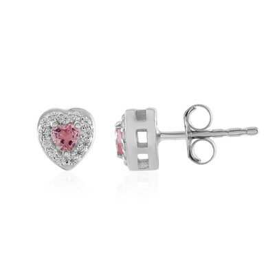 Nigerian Pink Tourmaline Silver Earrings