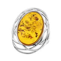 Baltic Amber Silver Ring