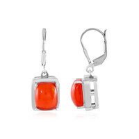 Red Ethiopian Opal Silver Earrings