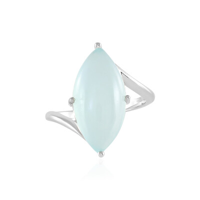 Aqua Chalcedony Silver Ring