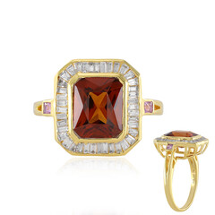 Hessonite Garnet Silver Ring (Adela Silber)