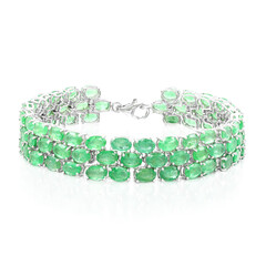 Zambian Emerald Silver Bracelet