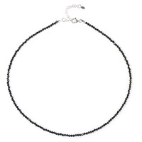 Black Spinel Silver Necklace