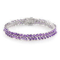 Zambian Amethyst Silver Bracelet