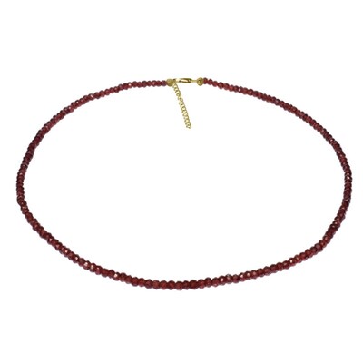 Indian Garnet Silver Necklace