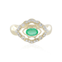 9K Russian Emerald Gold Ring