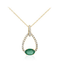 10K AAA Zambian Emerald Gold Necklace