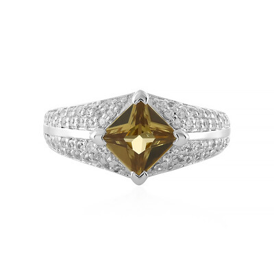 Yellow Zircon Silver Ring