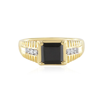 Black Spinel Silver Ring