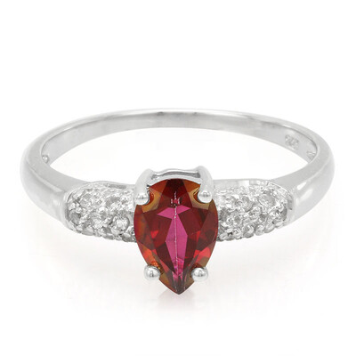 Cherry Topaz Silver Ring