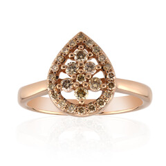 9K SI1 Argyle Rose De France Diamond Gold Ring