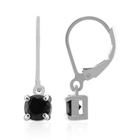 Black Spinel Silver Earrings