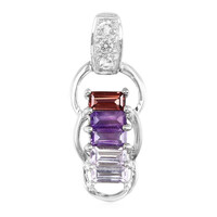 Mixed Gemstones Silver Pendant