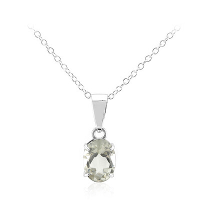 Green Amethyst Silver Necklace