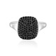 Black Spinel Silver Ring