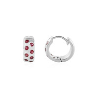 Noble Red Spinel Silver Earrings