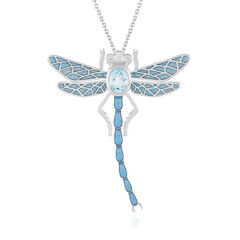 Sky Blue Topaz Silver Necklace (Adela Silber)