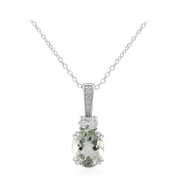 Green Amethyst Silver Necklace