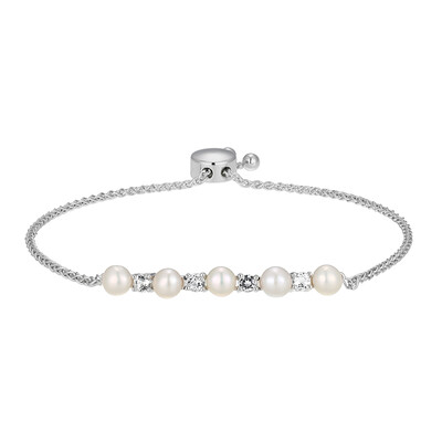 White Freshwater Pearl Silver Bracelet