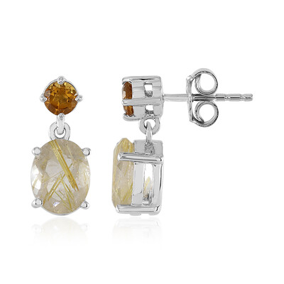 Rutile Quartz Silver Earrings