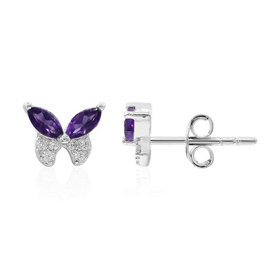 Zambian Amethyst Silver Earrings