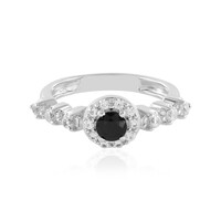 Black Spinel Silver Ring