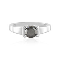 Black Diamond Silver Ring