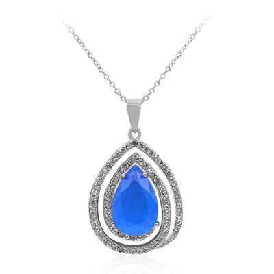 Azur Blue Quartz Silver Necklace