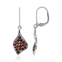 Mozambique Garnet Silver Earrings (TPC)