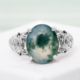 Moss Agate Silver Ring