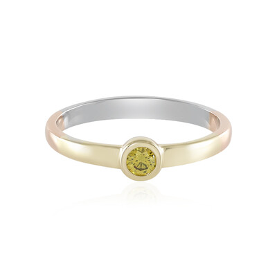 9K I2 Yellow Diamond Gold Ring