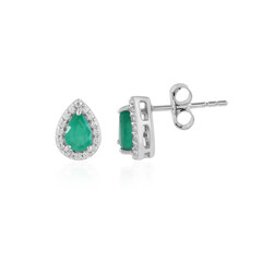 Zambian Emerald Silver Earrings