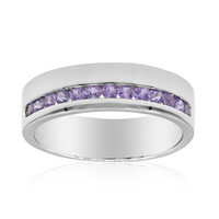 Unheated Ceylon Purple Sapphire Silver Ring