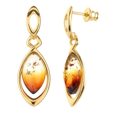 Sunrise Baltic Amber Silver Earrings (dagen)