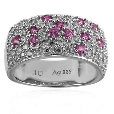 Rubellite Silver Ring