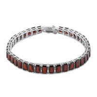 Garnet Silver Bracelet