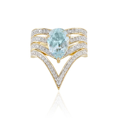 9K AAA Aquamarine Gold Ring (SUHANA)