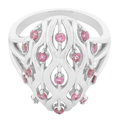 Pink Tourmaline Silver Ring