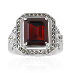 Mozambique Garnet Silver Ring (Annette classic)