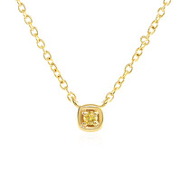 I3 Yellow Diamond Silver Necklace