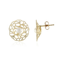 9K White Freshwater Pearl Gold Earrings (Ornaments by de Melo)