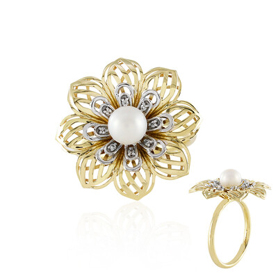 9K White Freshwater Pearl Gold Ring (Ornaments by de Melo)