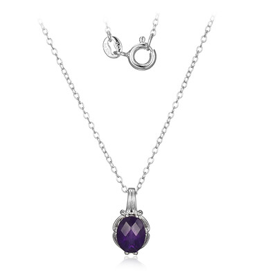 Zambian Amethyst Silver Necklace