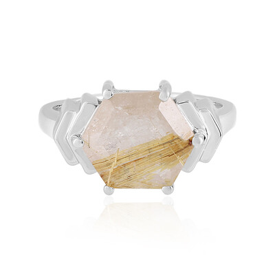 Rutile Quartz Silver Ring