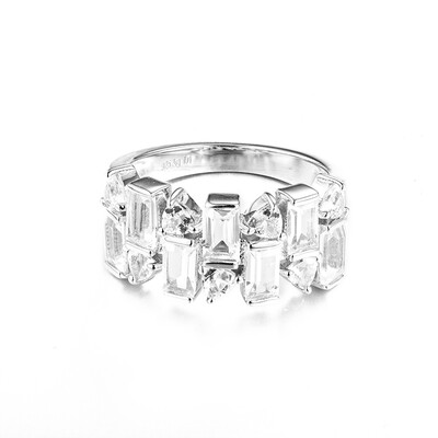 White Topaz Silver Ring