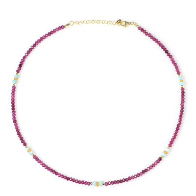 Mozambique Ruby Silver Necklace (Riya)