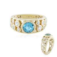 9K Swiss Blue Topaz Gold Ring (de Melo)