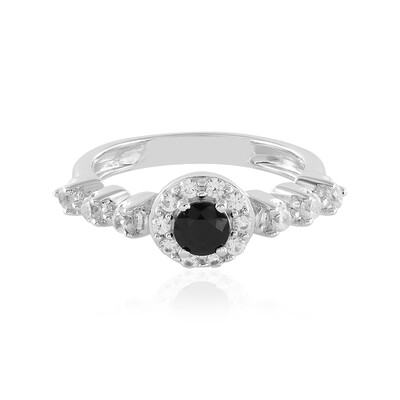 Black Spinel Silver Ring