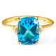 14K Swiss Blue Topaz Gold Ring (CIRARI)