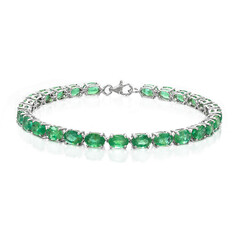 Zambian Emerald Silver Bracelet